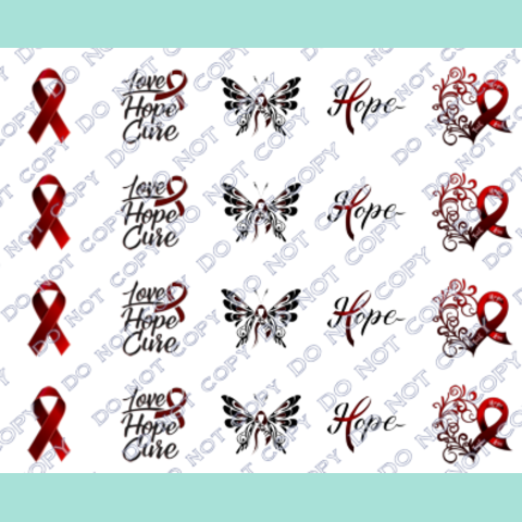 Multiple Myeloma Awareness Nail Decals