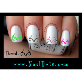 Deer Antlers Nail Decal