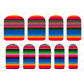 Serape Nail Wraps or Nail Tips