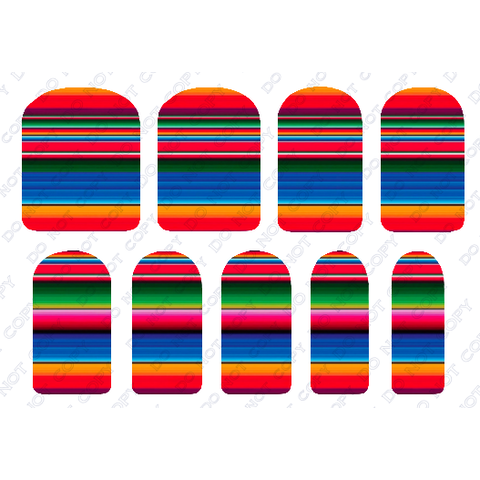 Serape Nail Wraps or Nail Tips
