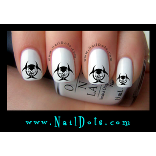 Biohazard Skull 2 Nail Decals