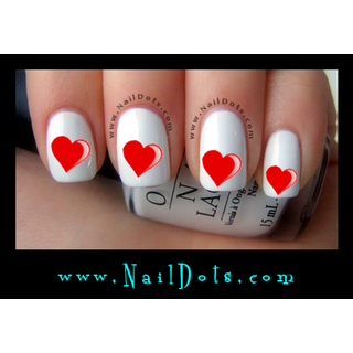 Red Heart Nail Decals