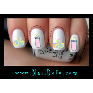 Baby Blocks and Bottle Nail Decals