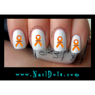 Orange Leukemia Ribbon Nail Decals