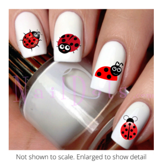 Red Lady Bug Nail Decal