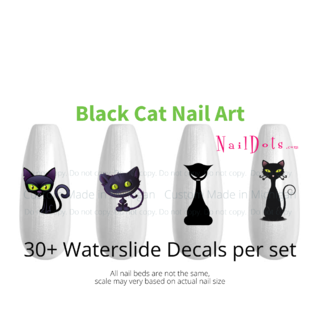 Black Cat Nail Decal