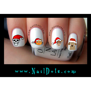 In a Santa Hat Nail Decals