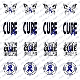 Colon Cancer Awareness Nail Decals