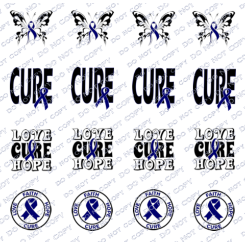 Colon Cancer Awareness Nail Decals