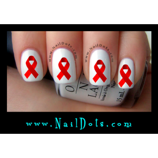 Red Awareness Ribbon Nail Decals