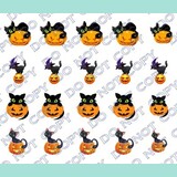 Cat on a Pumpkin Nail Decal