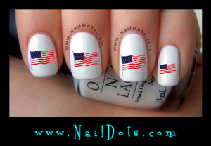 American Flag Nail Decals