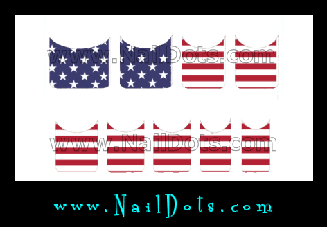 Flag Nail Tips - Stars & Stripes